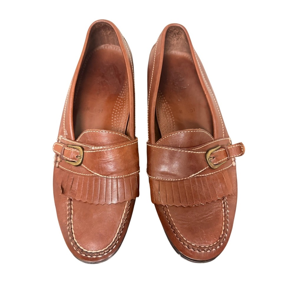 Cole Haan Loafers Mens 10.5 Kiltie Buckle Brown Leather EUC